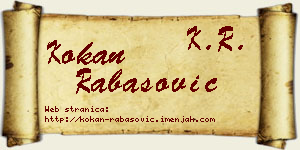 Kokan Rabasović vizit kartica